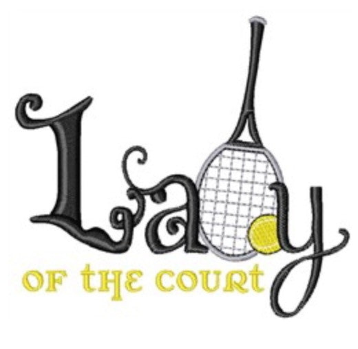 Lady of the Court Embroidered Tennis Towel