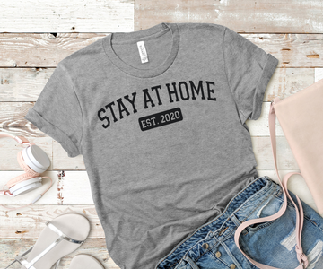 Stay At Home Est. 2020 | Soft Tee | Work from Home | Graphic Tee | Funny Shirt | Social Distancing | Unisex Sizing